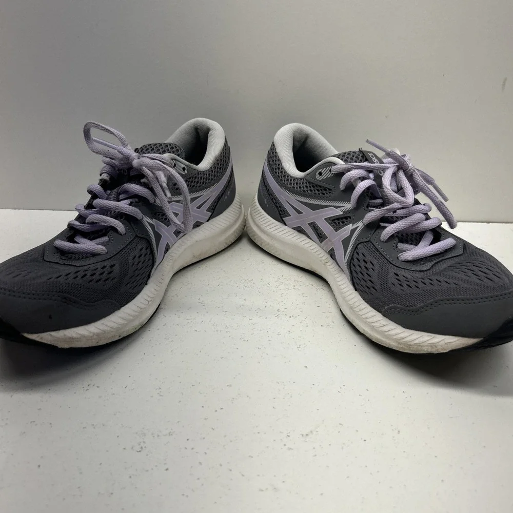 ASICS Gel-Contend 7 Women's Running Shoes Gray Purple Athletic Sneakers Size 8